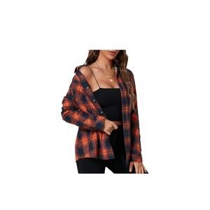 Deer Lady Plaid Flannel Shirts  Oversized Long Sleeve Casual Button Down XXL NWT